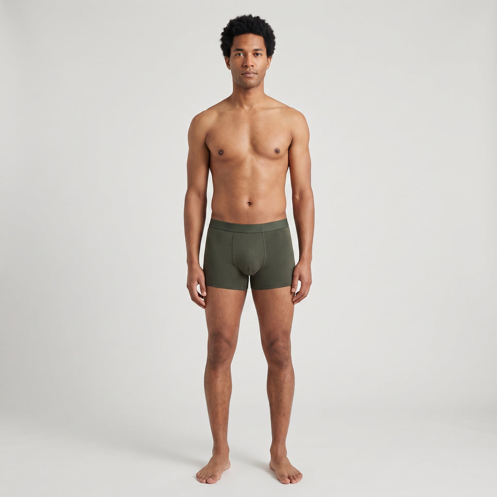 Plain Cotton Trunk | 4-Pack Single Color, worn, front view