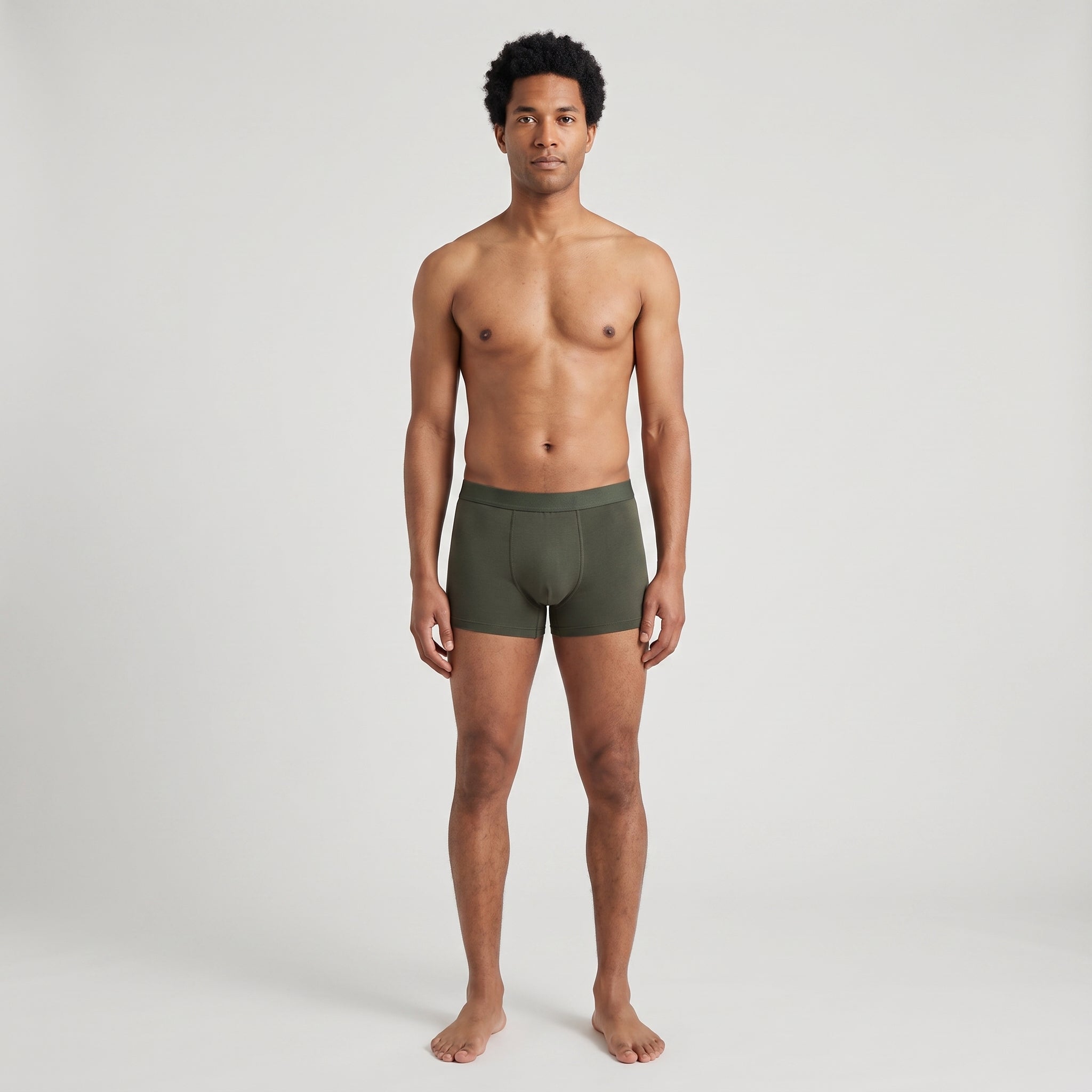 Plain Cotton Trunk | 4-Pack Single Color, worn, front view