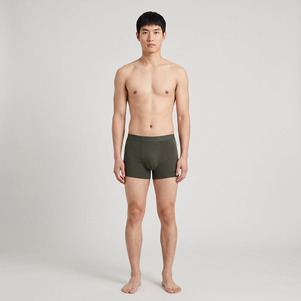 Plain Cotton Trunk | 6-Pack Three Colors, worn, front view