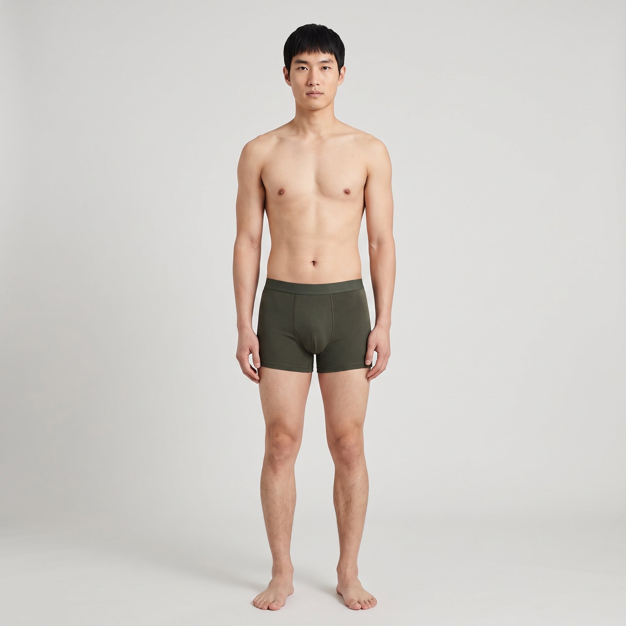 Plain Cotton Trunk | 6-Pack Three Colors, worn, front view