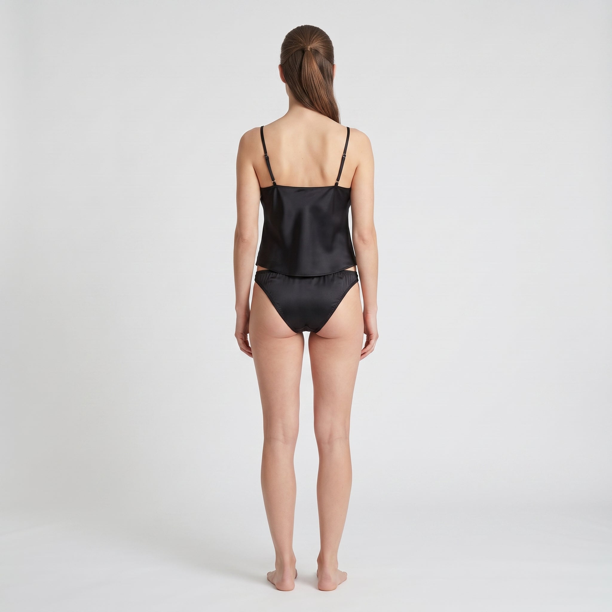 Plain Plant-Based Silk Thong, worn, back view