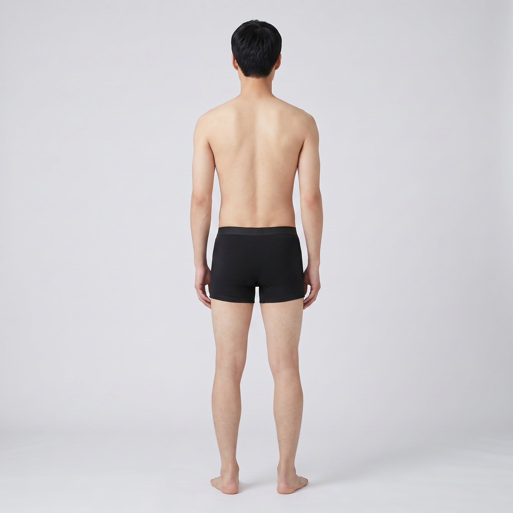 Seamed Cotton Trunk, worn, back view