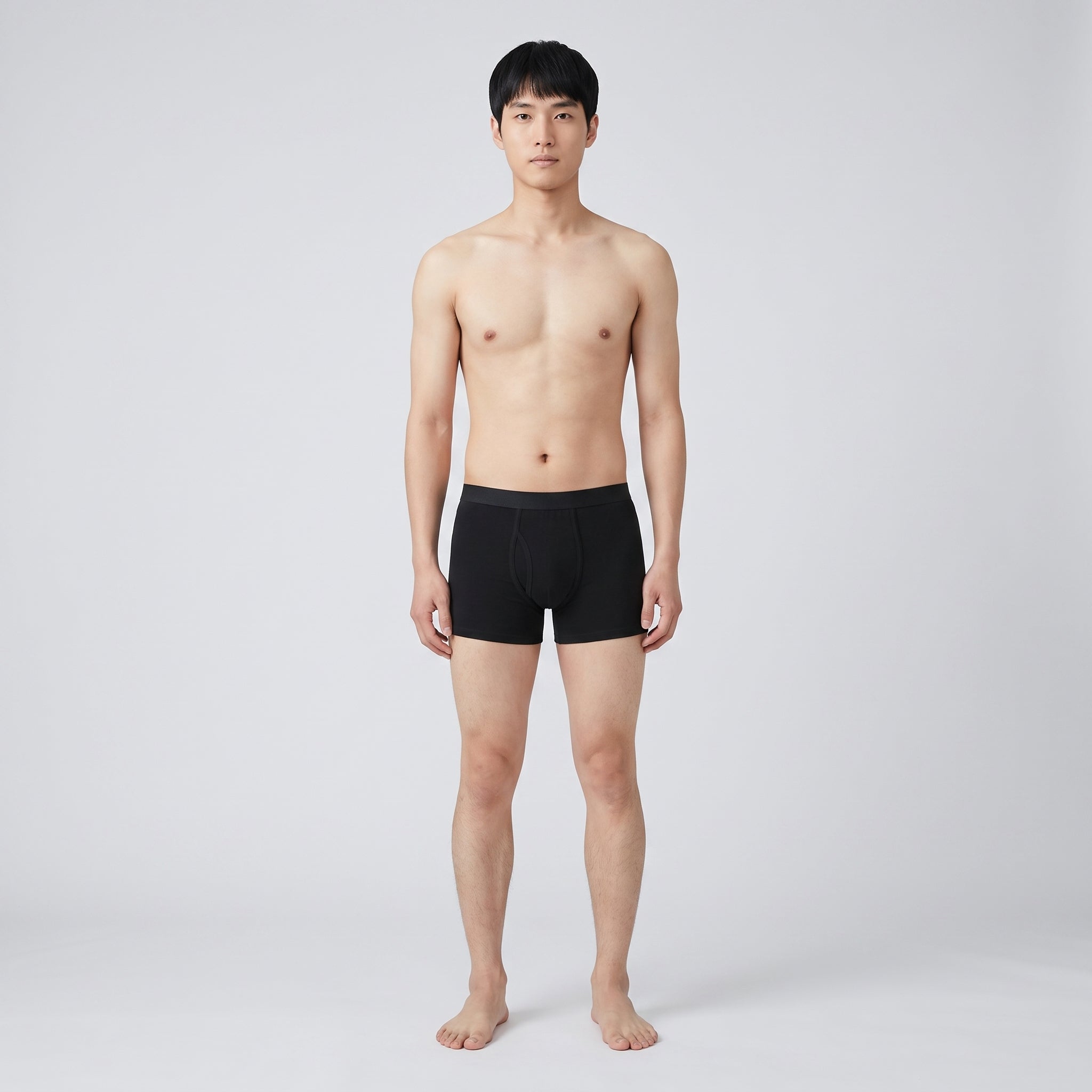 Seamed Cotton Trunk, worn, front view