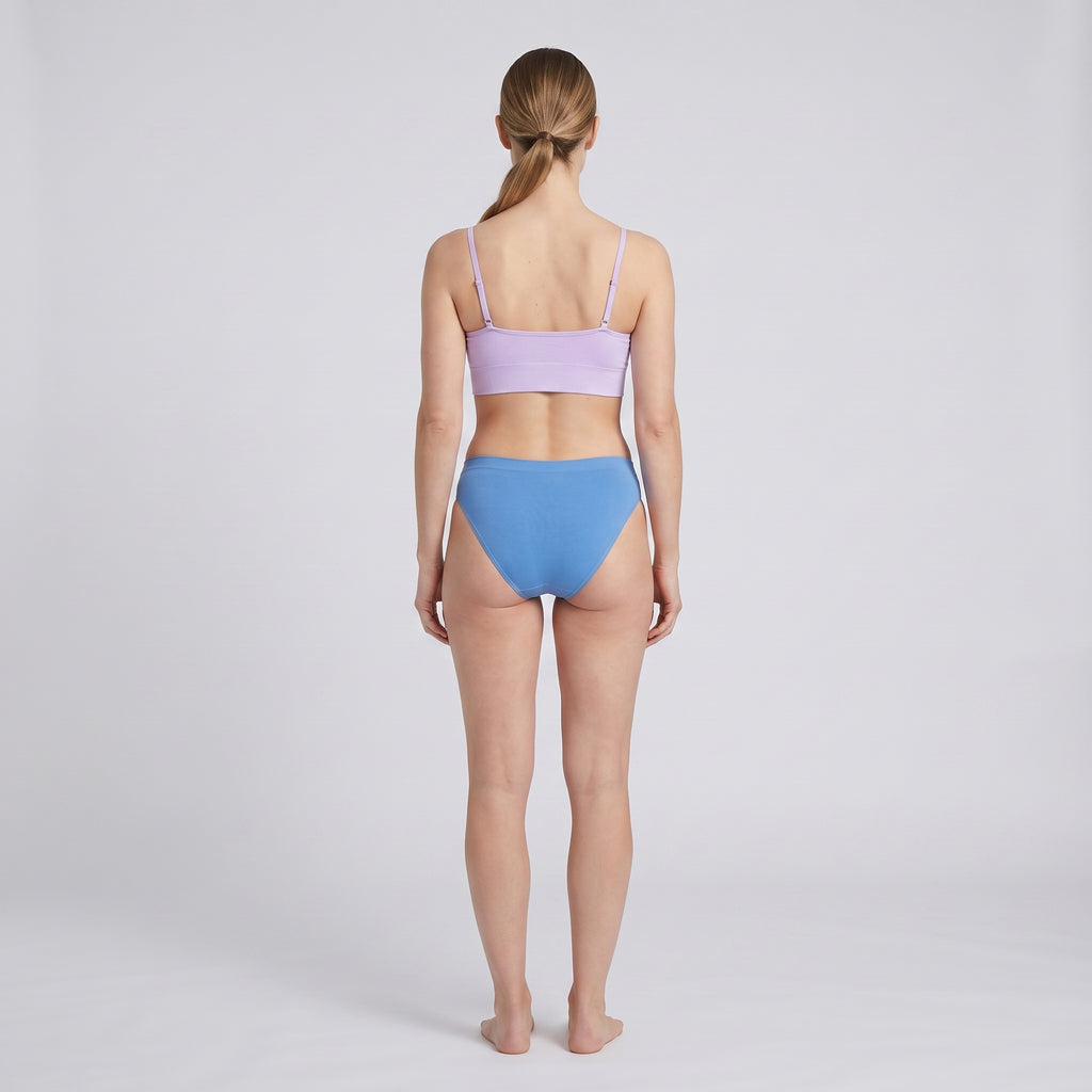 Straight-Neck Bra Top | 2-Pack, worn, back view, second colourway