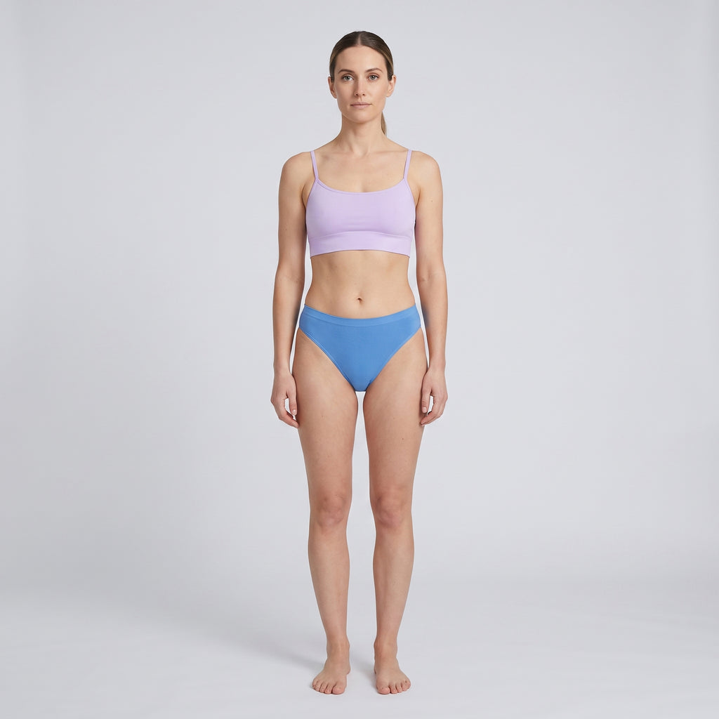 Straight-Neck Bra Top | 2-Pack, worn, front view, second colourway