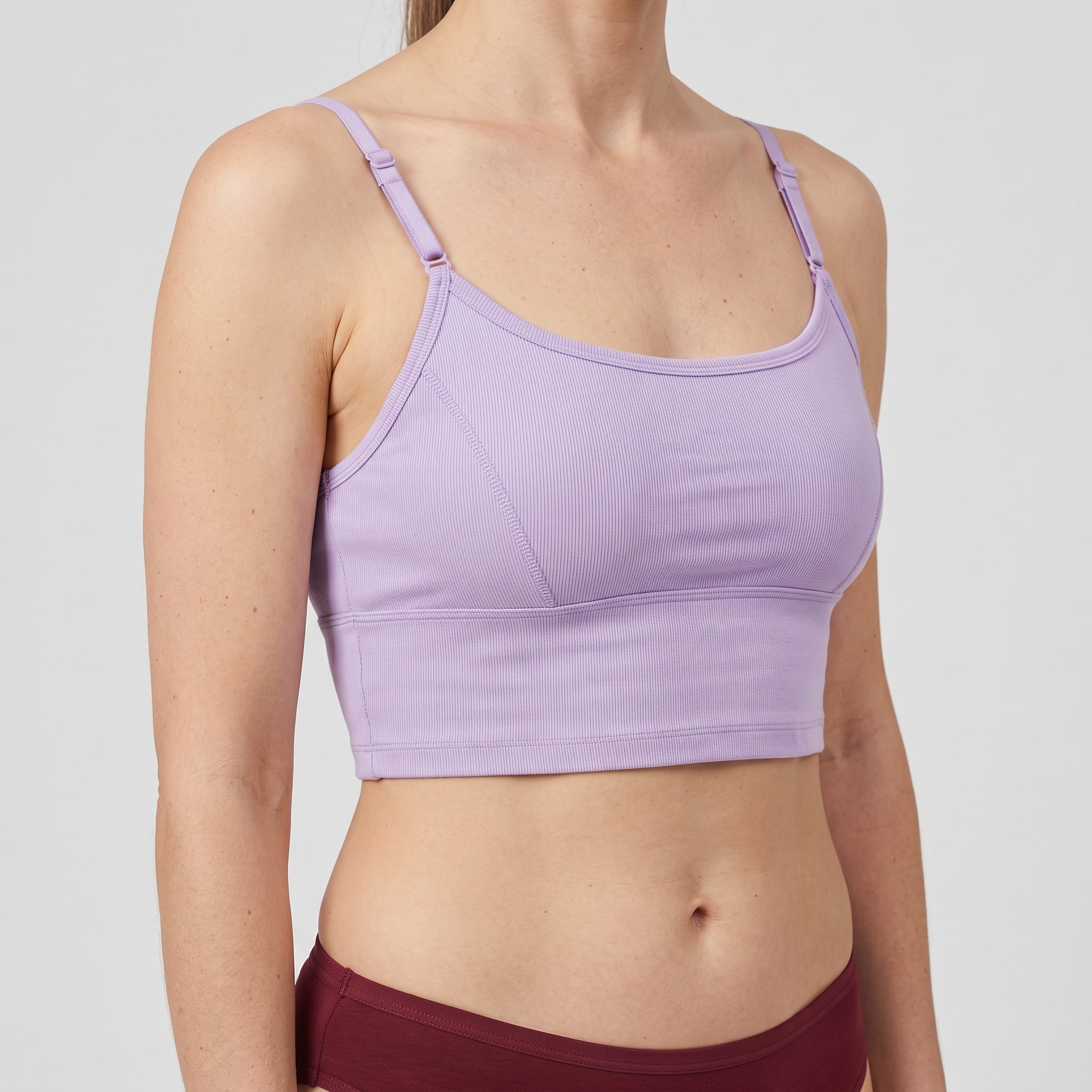 Straight-Neck Bra Top | 2-Pack, worn, close-up
