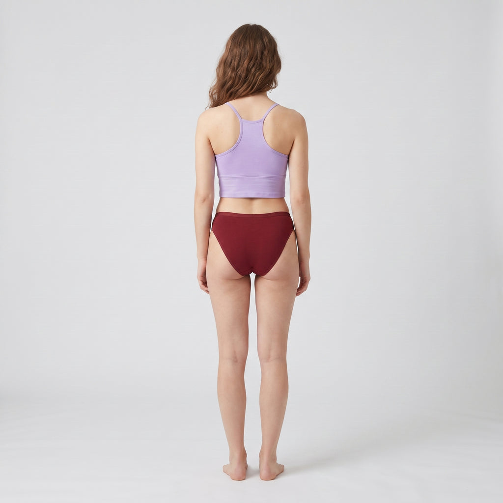 Straight-Neck Bra Top, worn, back view