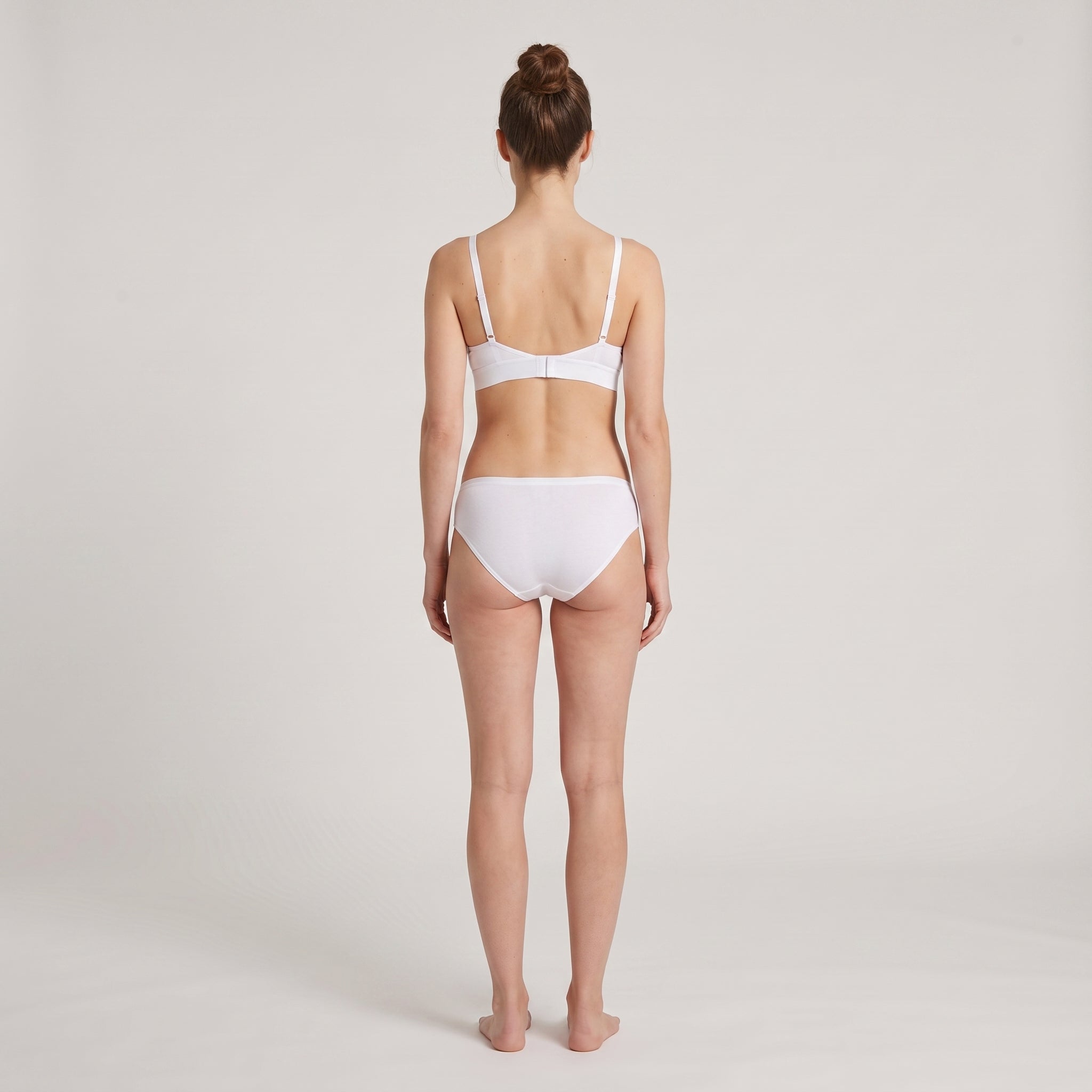 Triangle Bra + Bikini Brief Set, worn, back view, second colourway