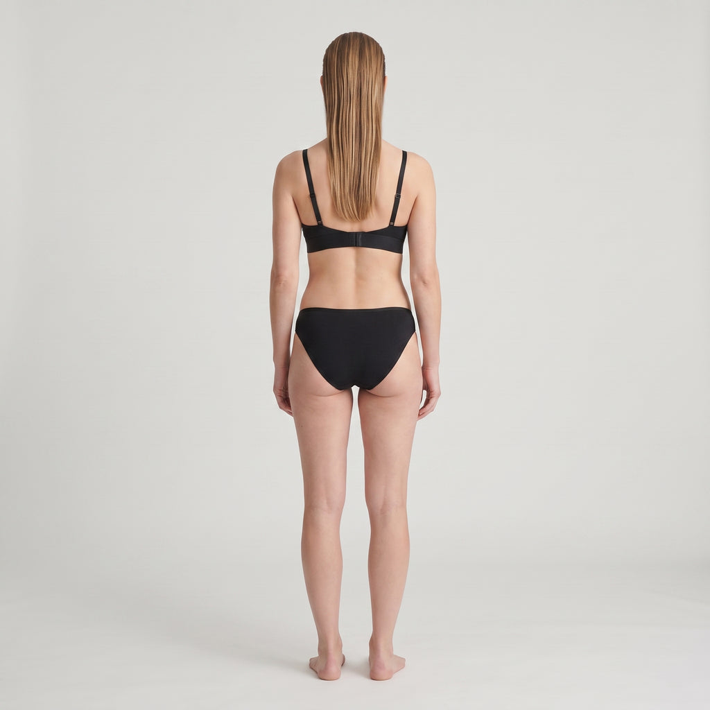 Triangle Bra + Bikini Brief Set, worn, back view