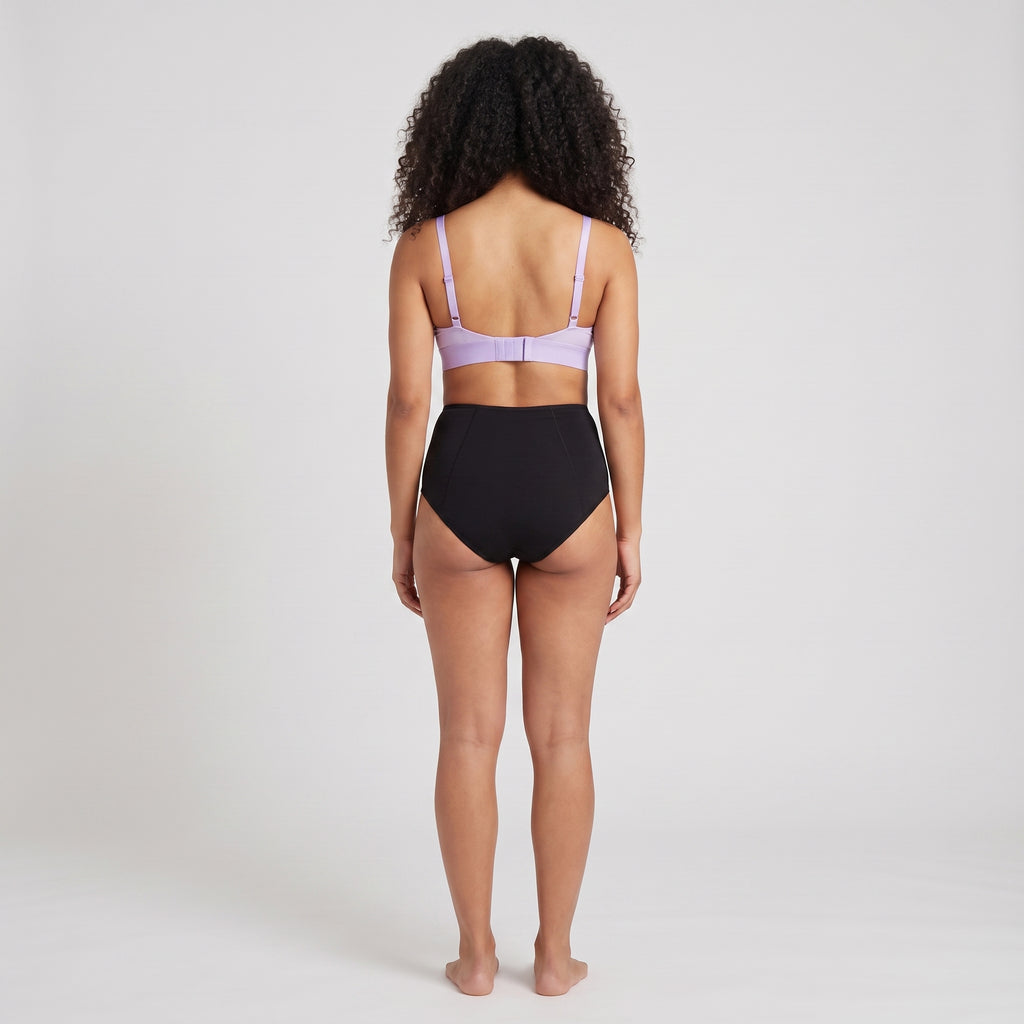 Triangle Bra + High-Waist Brief Set, worn, back view, second colourway