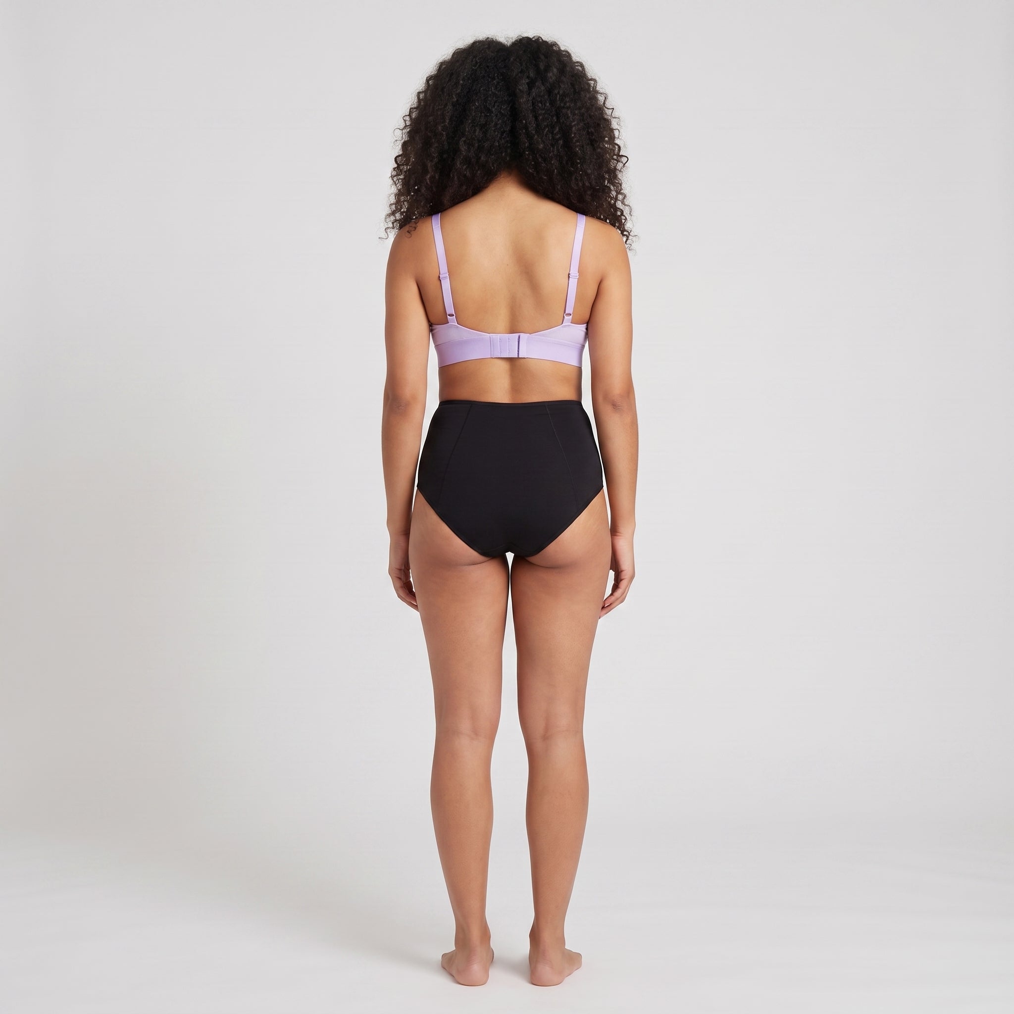 Triangle Bra + High-Waist Brief Set, worn, back view, second colourway
