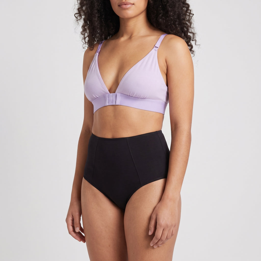 Triangle Bra + High-Waist Brief Set, worn, close-up, second colourway