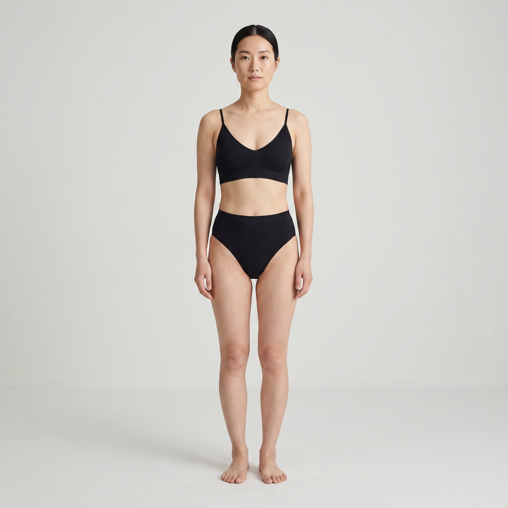 V-Neck Bra Top | 2-Pack, worn, front view, second colourway