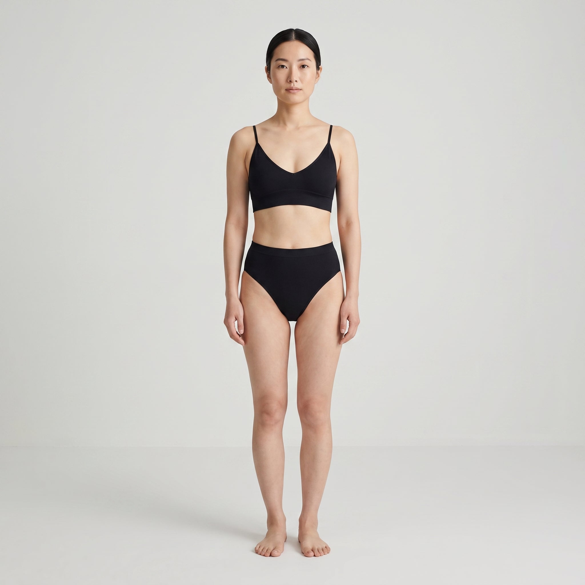 V-Neck Bra Top | 2-Pack, worn, front view, second colourway