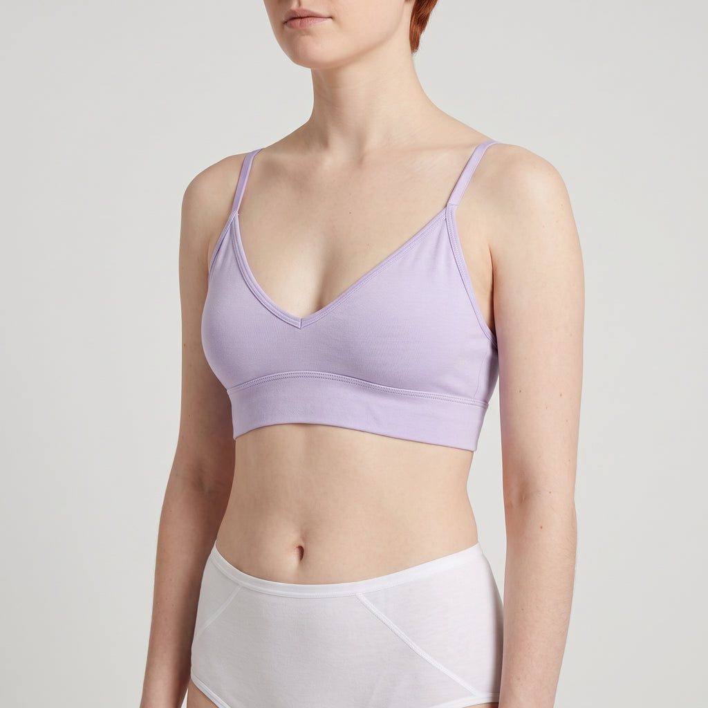 V-Neck Bra Top, worn, close-up, second colourway
