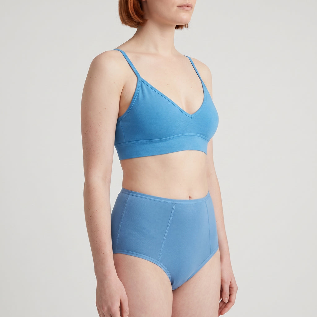 V-Neck Bra Top + High-Waist Brief Set, worn, close-up, second colourway